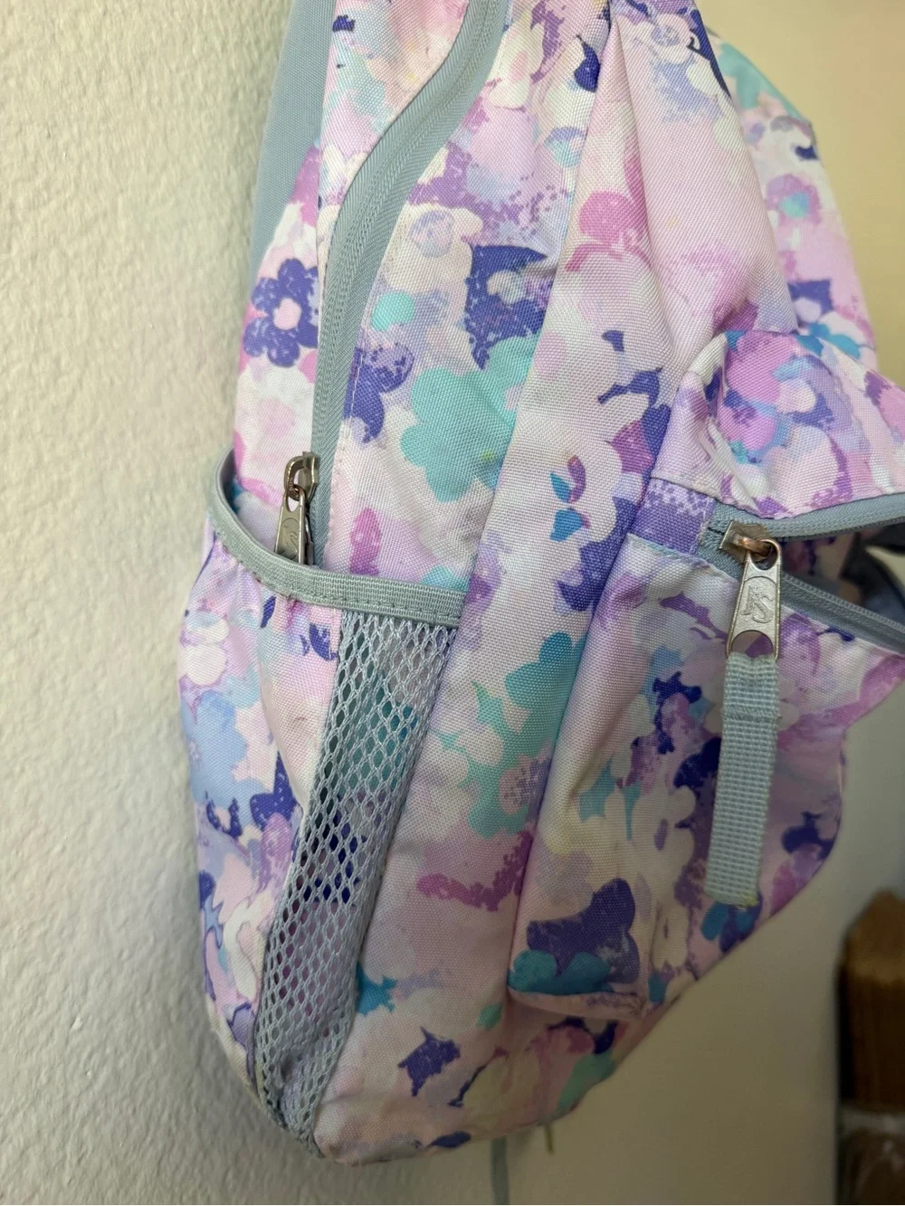 Jansport Floral Backpack Pink Purple Blue School Travel Book Bag Back to School